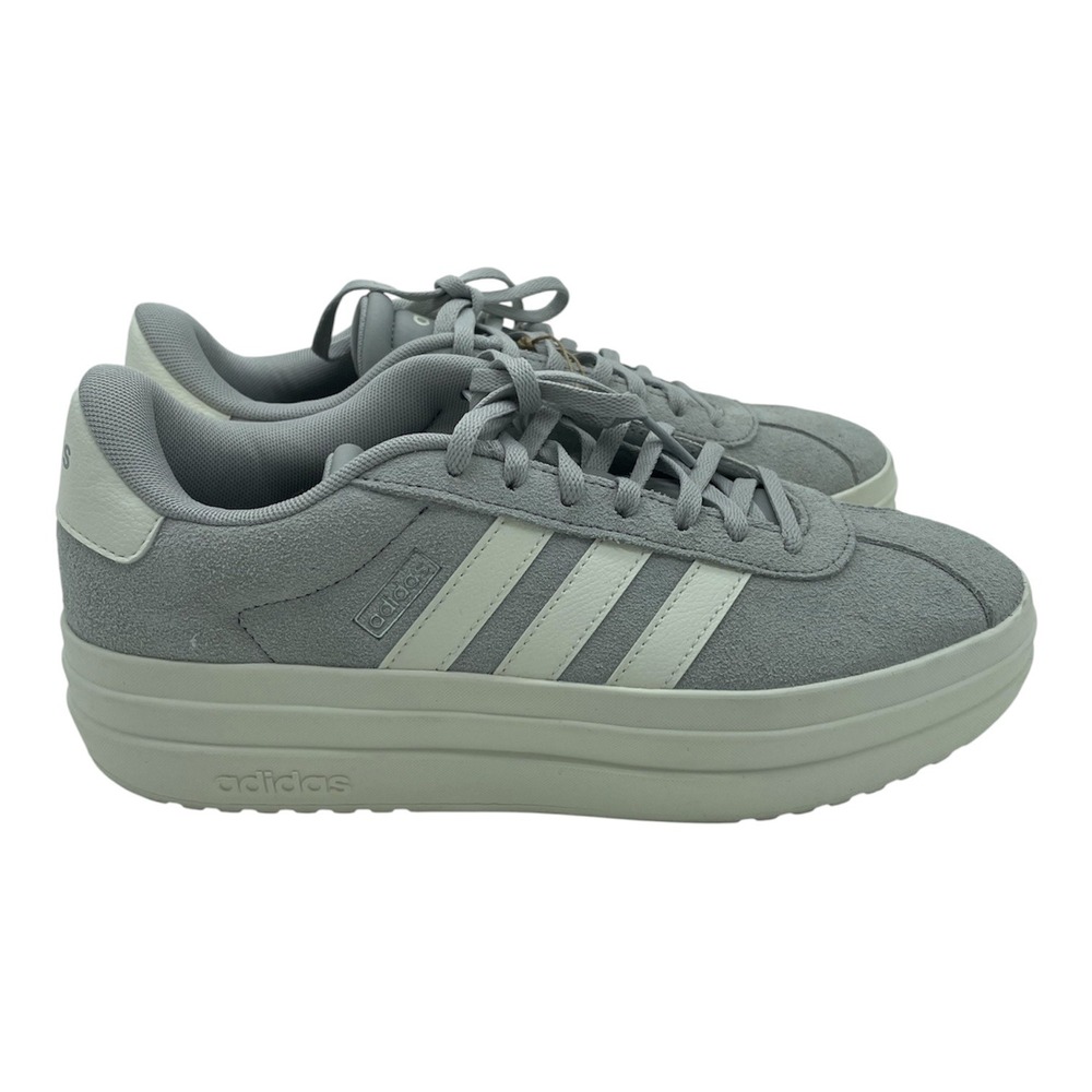 Adidas VL Court Bold Womens Grey Suede Platform Sneakers Low Top Shoes ID6991
